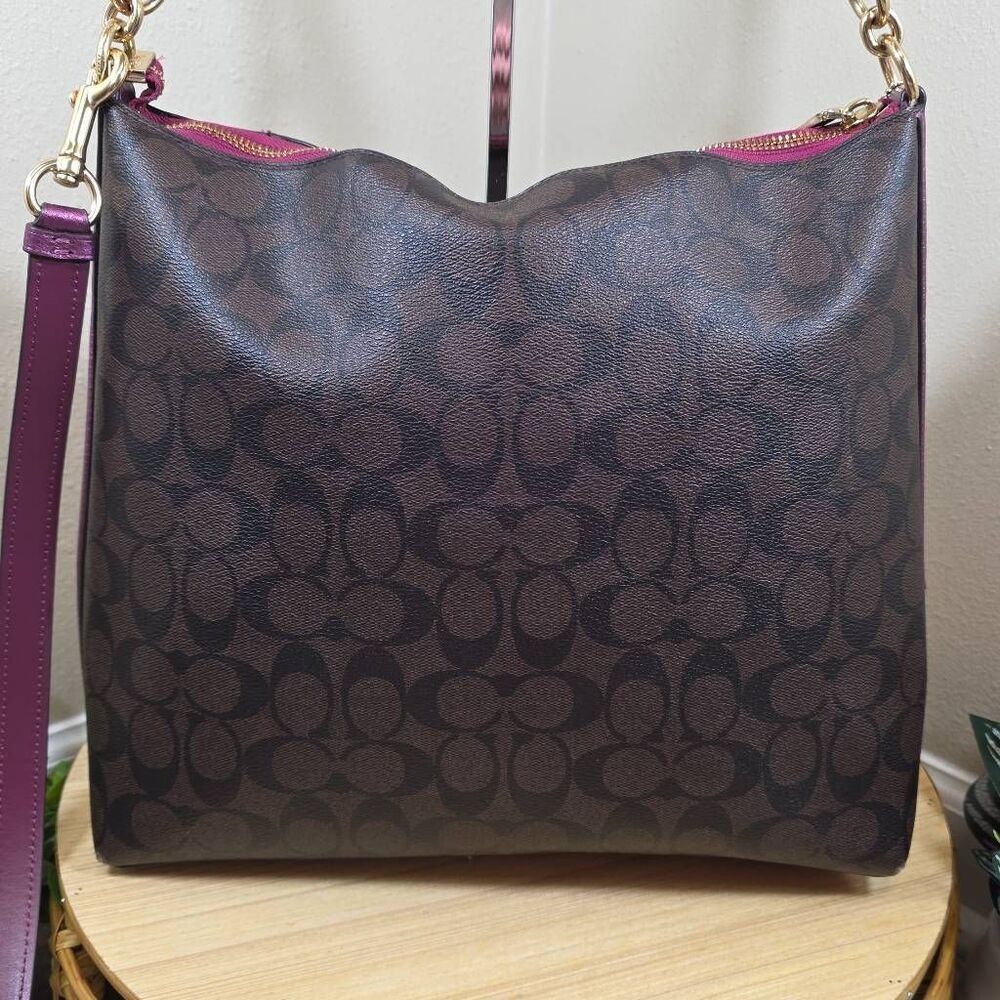 Coach Marlon Hobo in Signature Canvas and Wallet - Picture 6 of 16